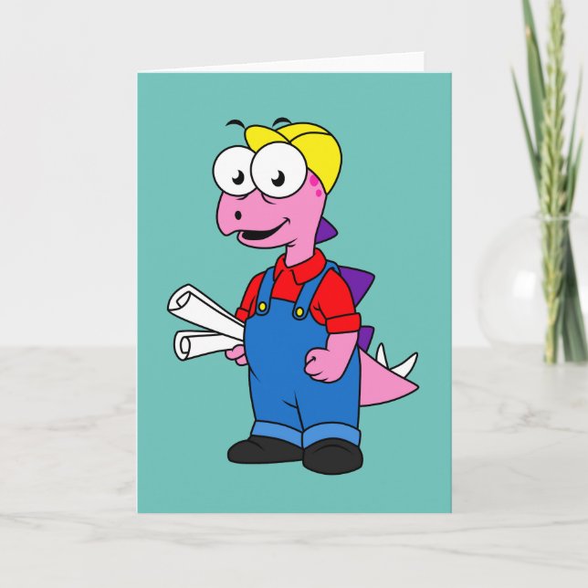 Cartão Ilustração De Um Trabalhador De Construção De Steg (Frente)