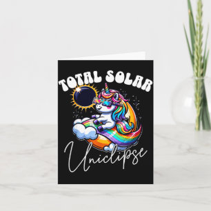 Cartão Ilustração de Unicórnio de Eclipse Solar Total
