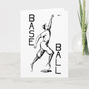 Cartão Ilustração de Vintage nos Esportes de Arte Basebal