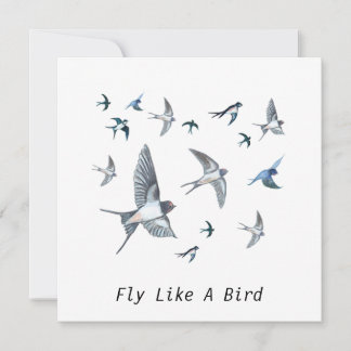 Cartão Ilustração Do Bando De Aves De Engorda Voadoras