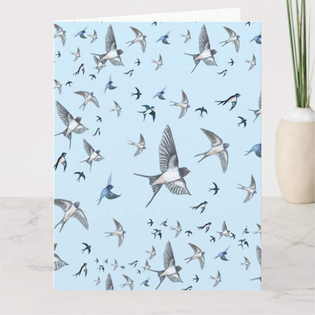 Cartão Ilustração Do Bando De Aves De Engorda Voadoras (Frente)