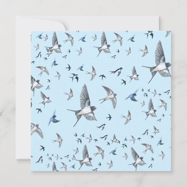 Cartão Ilustração Do Bando De Aves De Engorda Voadoras (Frente)