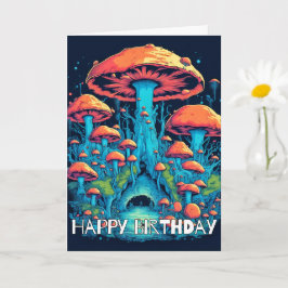 Cartão Ilustração do Cogumelo Florestal de Propagação