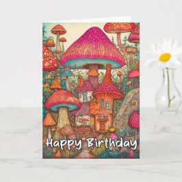 Cartão Ilustração do Cogumelo Florestal de Propagação