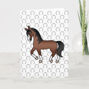 Cartão Ilustração do desenho animado de Cavalo Trotado Ca