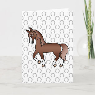 Cartão Ilustração do desenho animado de cavalos de Trote 