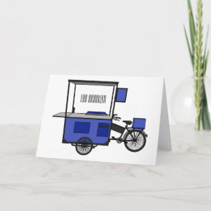 Cartão ilustração do desenho do carrinho de comida