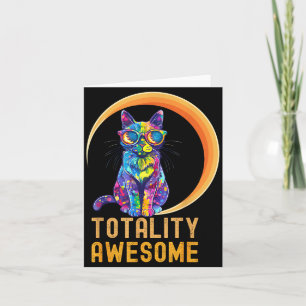 Cartão Ilustração do Eclipse Solar Total do Gato EUA