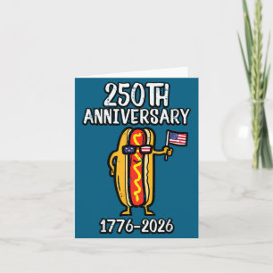 Cartão Ilustração do Hotdog do 250º Aniversário 1776 2026