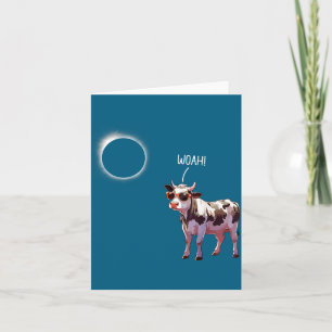 Cartão Ilustração do Pai Fazendeiro Eclipse Solar Vaca