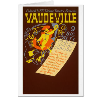 Cartão Ilustração do vaudeville do poster vintage