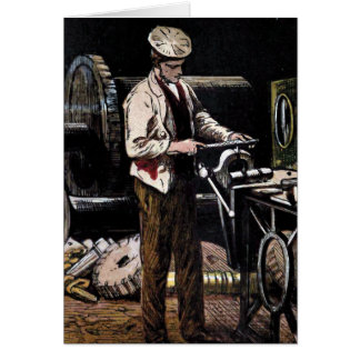 Cartão "Ilustração do vintage do engenheiro"