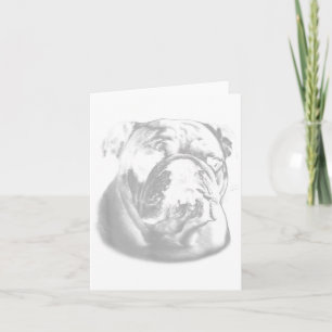 Cartão Ilustração engraçada de Bulldog fumando cigarro