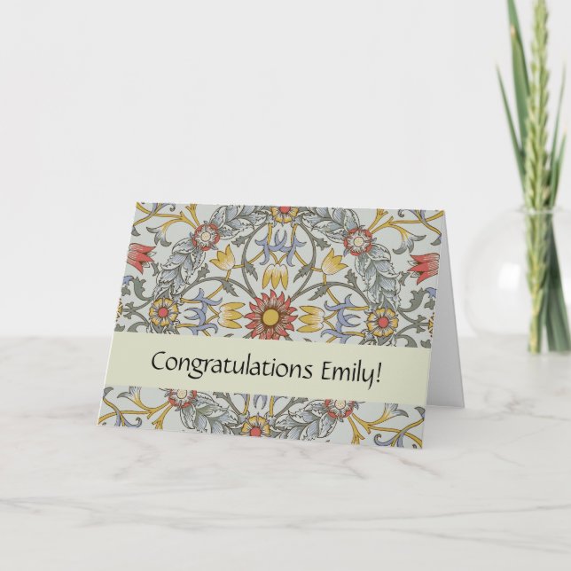 Cartão Ilustração floral da flor do círculo de William (Frente)