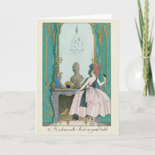 Cartão Ilustração Francesa de Moda George Barbier