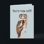 Cartão Ilustração Funny Owl Personalizada Aniversário<br><div class="desc">Cartão de aniversário personalizado,  ilustração de coruja,  bonito e engraçado.</div>