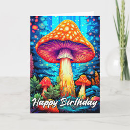 Cartão Ilustração Majestosa De Cogumelo Florestal