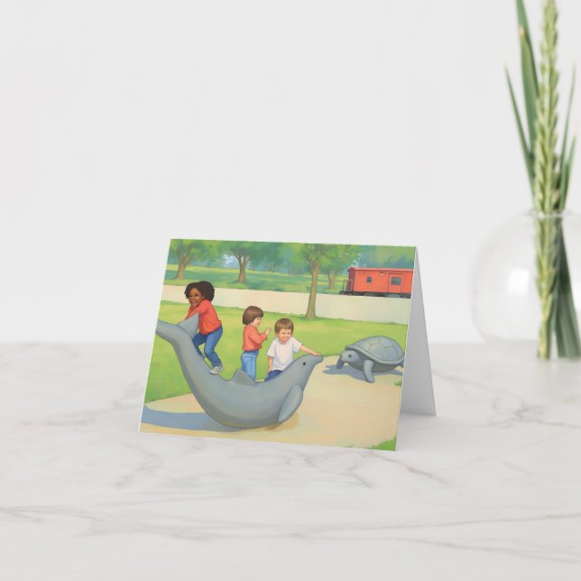 Cartão Ilustração NC Pullen Park Raleigh (Frente)