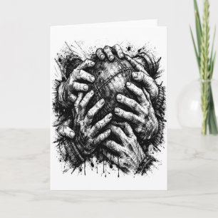 Cartão Ilustração Orkney Dark Art Ink – Mãos que Agarram