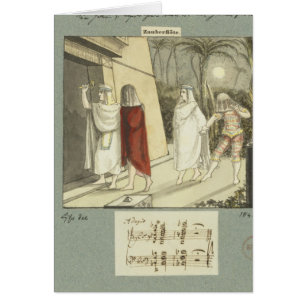 Cartão Ilustração para a flauta mágica de Mozart "", 1845