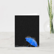 Ilustração Perda de Guarda-chuvas Azul em Chuva