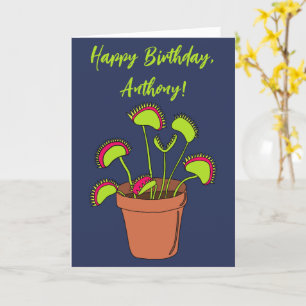 Cartão Ilustração Personalizada de Planta Armadilha de Vê
