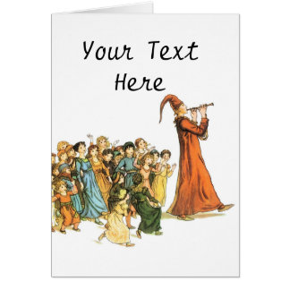 Cartão Ilustração Pied do gaiteiro por Kate Greenaway