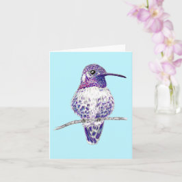 Cartão Ilustração Purple Costas Hummingbird