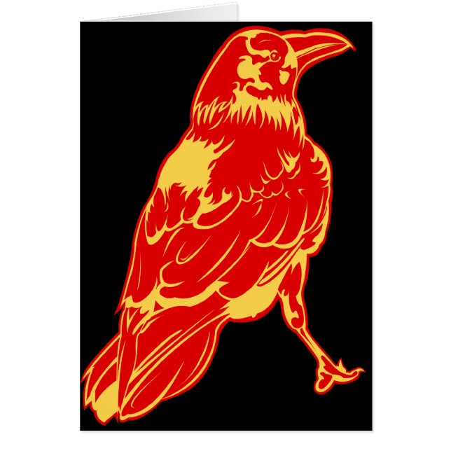 Cartão Ilustração solitária do corvo (Frente)