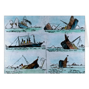 Cartão Ilustração titânica do vintage do RMS do naufrágio