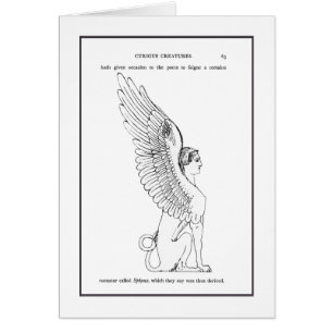 Cartão Ilustração Vintage Sphinx