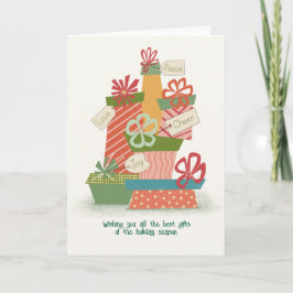 Cartão Ilustração Whimsical De Presentes De Natal