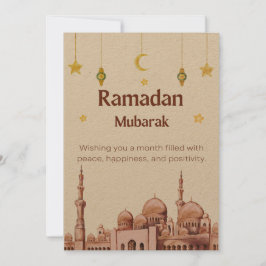 Cartão ilustrativo de férias Ramadan Mubarak Beige