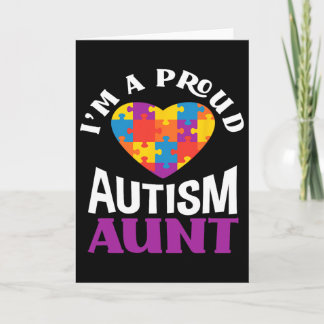 Cartão I'm A Proud Autism Aunt Puzzle Heart Autism Awaren