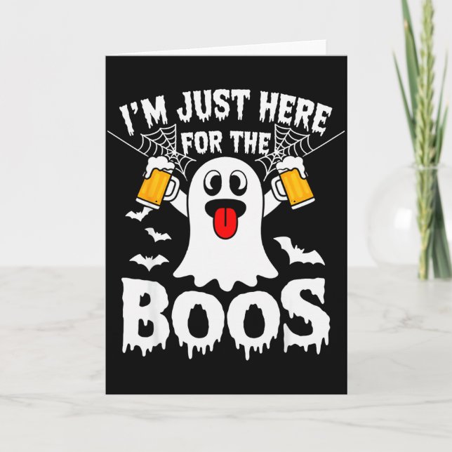 Cartão I'm Just Here For The Boos Funny Halloween Ghost M (Frente)