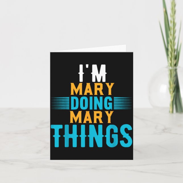 Cartão I'm Mary Doing Mary Things Name Mary  (Frente)