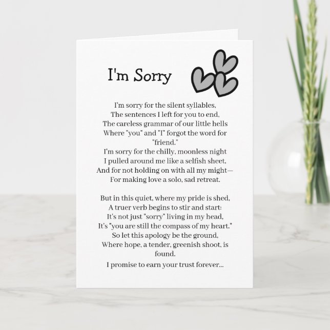 Cartão I'm Sorry Forgive Me Card (Frente)