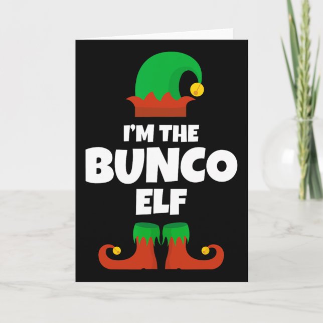 Cartão I'm The Bunco Elf Family Pajama Christmas Funny Bu (Frente)