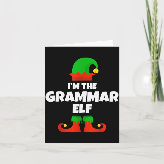 Cartão I'm The Grammar Elf Family Pajama Christmas Englie (Frente)
