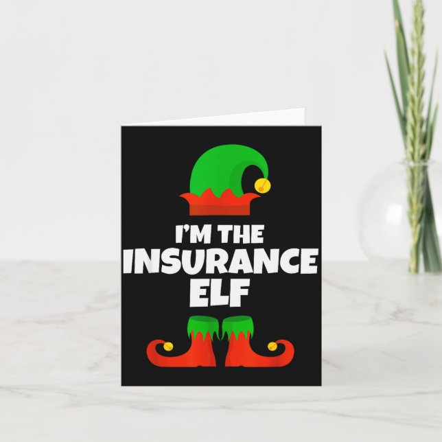 Cartão I'm The Insurance Elf Family Pajama Christmas Funn (Frente)