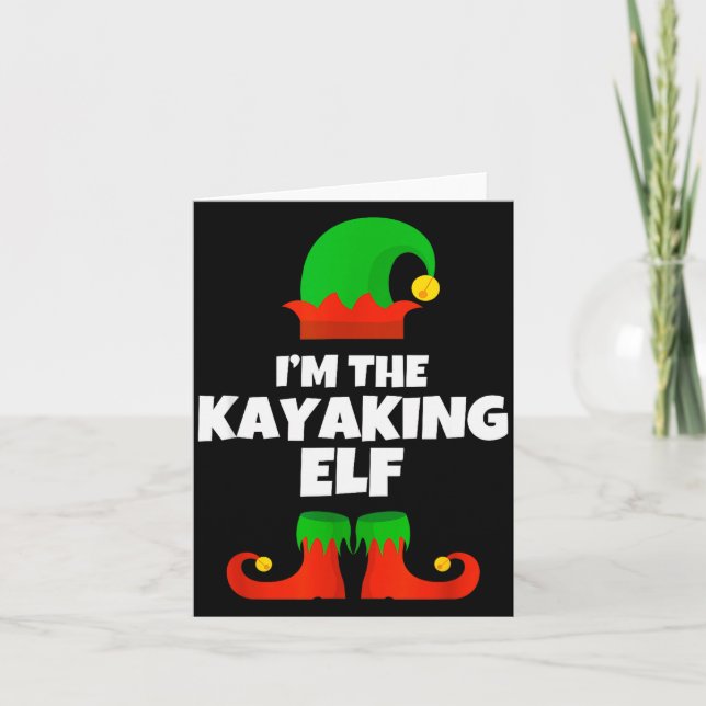 Cartão I'm The Kayaking Elf Family Pajama Christmas Kayak (Frente)