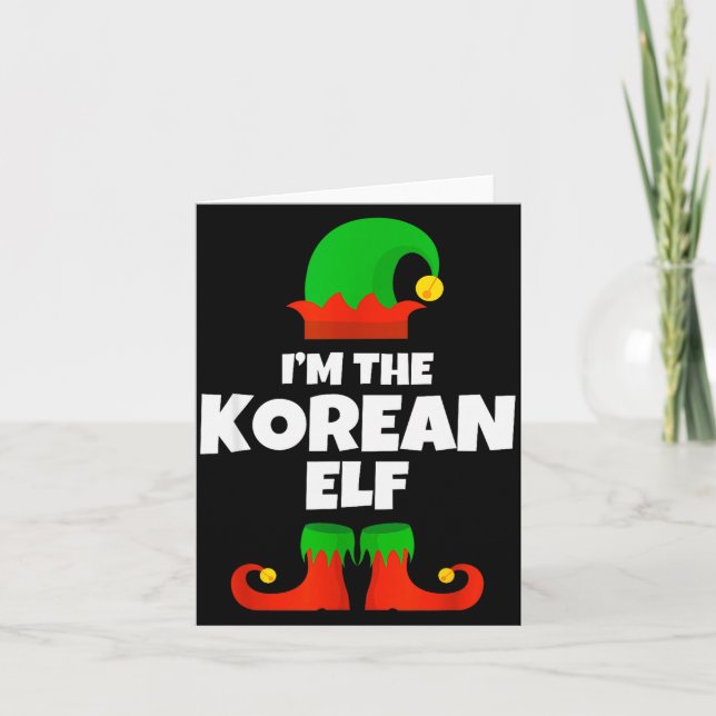 Cartão I'm The Korean Elf Family Pajama Christmas Funny K (Frente)