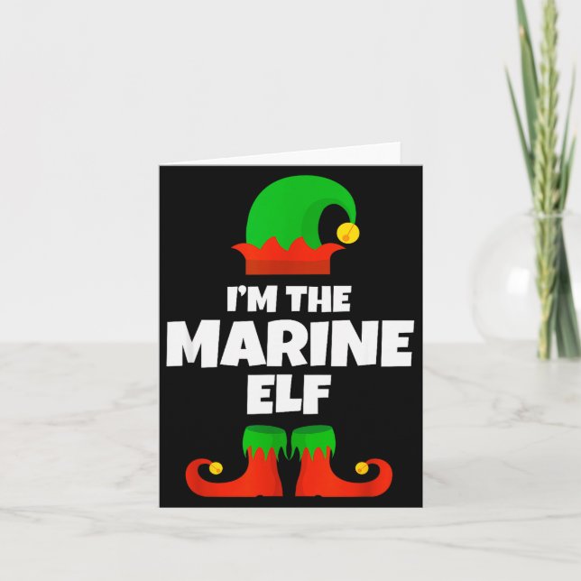 Cartão I'm The Marine Elf Family Pajama Christmas Biology (Frente)