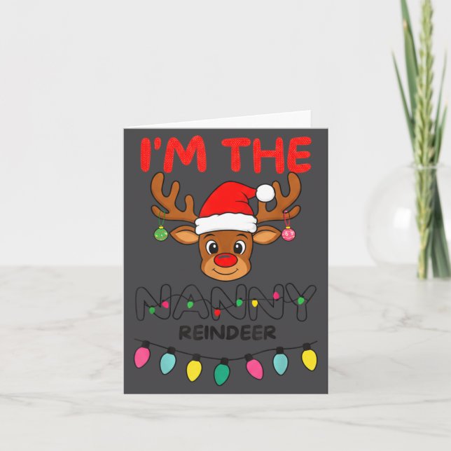 Cartão I'm The Nanny Reindeer Family Christmas Matching G (Frente)