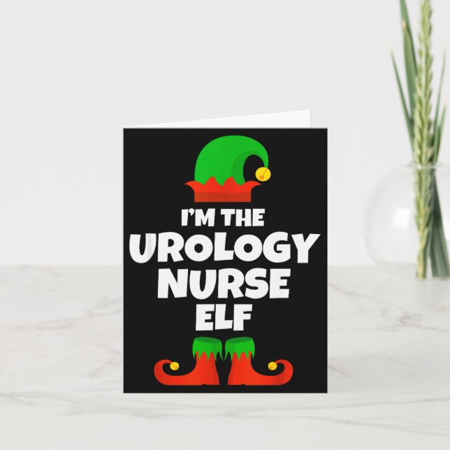 Cartão I'm The Urology Nurse Elf Family Pajama Christmas  (Frente)