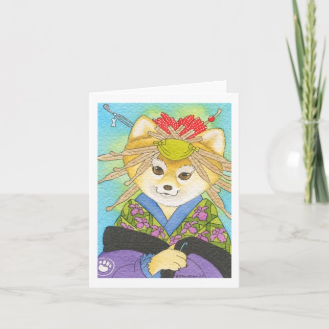 Cartão Ímã de Kabuki Shiba Inu (Frente)