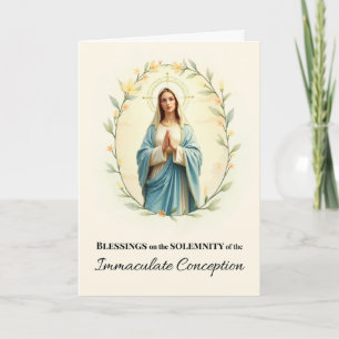 Cartão Imaculada Conceição Paz e Bênçãos de Deus