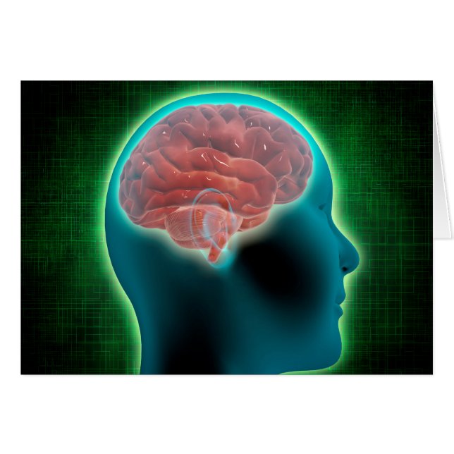 Cartão Imagem Conceitual Do Corpo Feminino Com Cérebro 2 (Frente Horizontal)