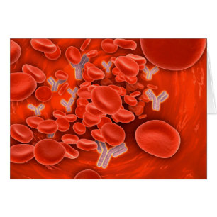 Cartão Imagem conceptual dos cromossomas dentro do sangue
