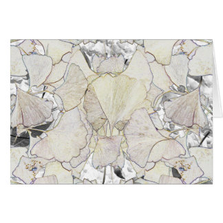 Cartão Imagem da caneta e da tinta das folhas do gingko